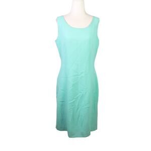 Vintage 90s Georgiou turquoise blue knee length a-line dress 10